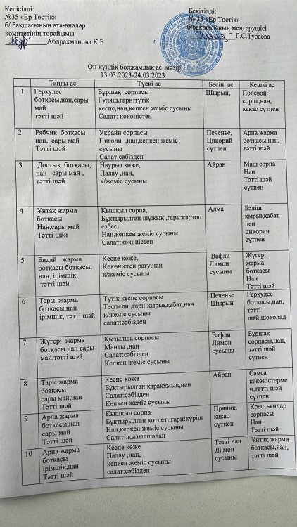 Ас мәзірі